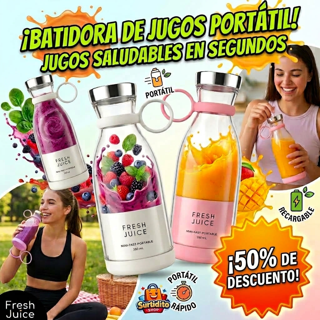 Botella Batidora Juguera Portatil