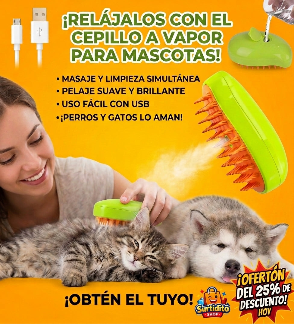 Cepillo a vapor para mascotas🎁