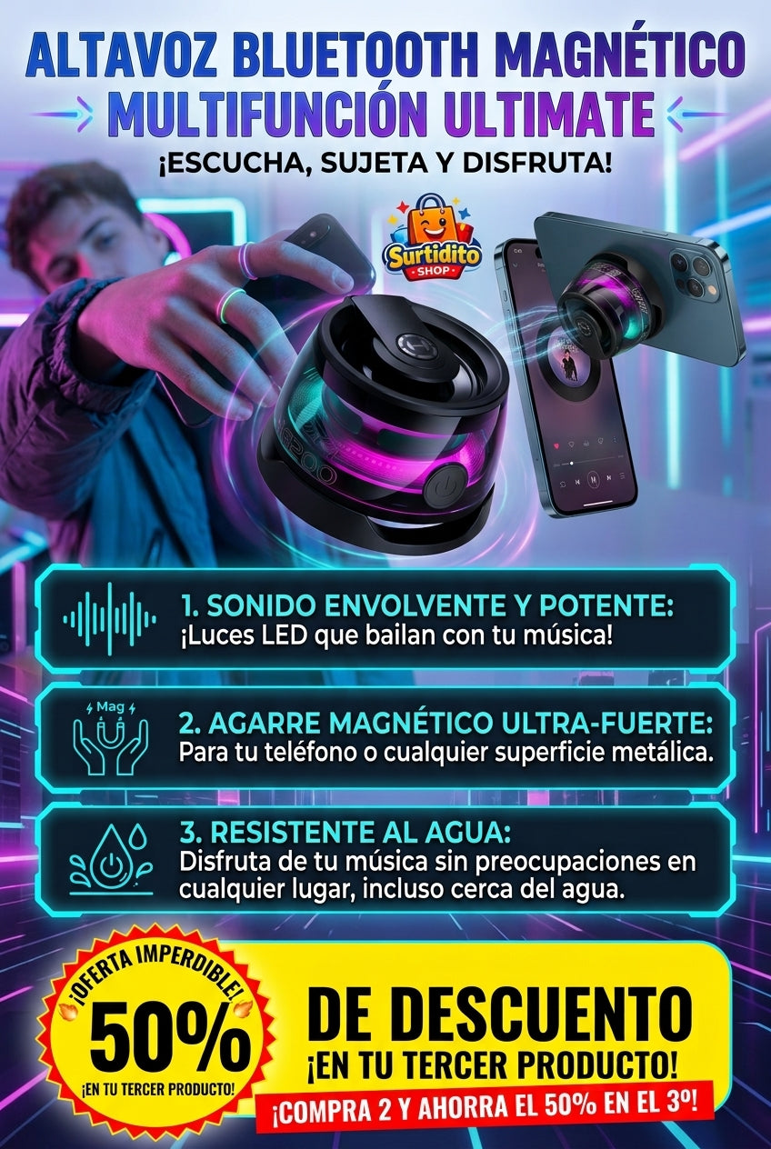 Parlante Bluetooth Magnético Portátil